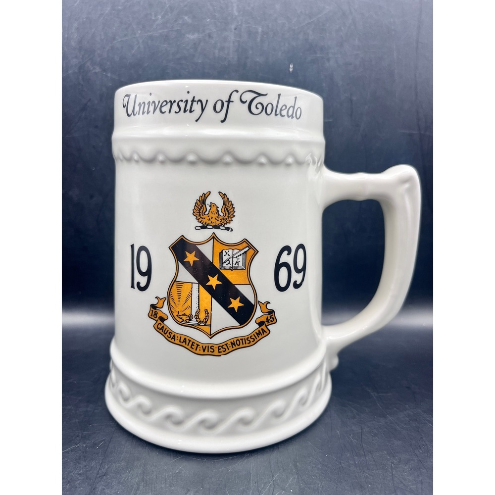 Vtg University Of Toledo Rockets Stein Mug Tankard 1969 5.75" Collectible Decor